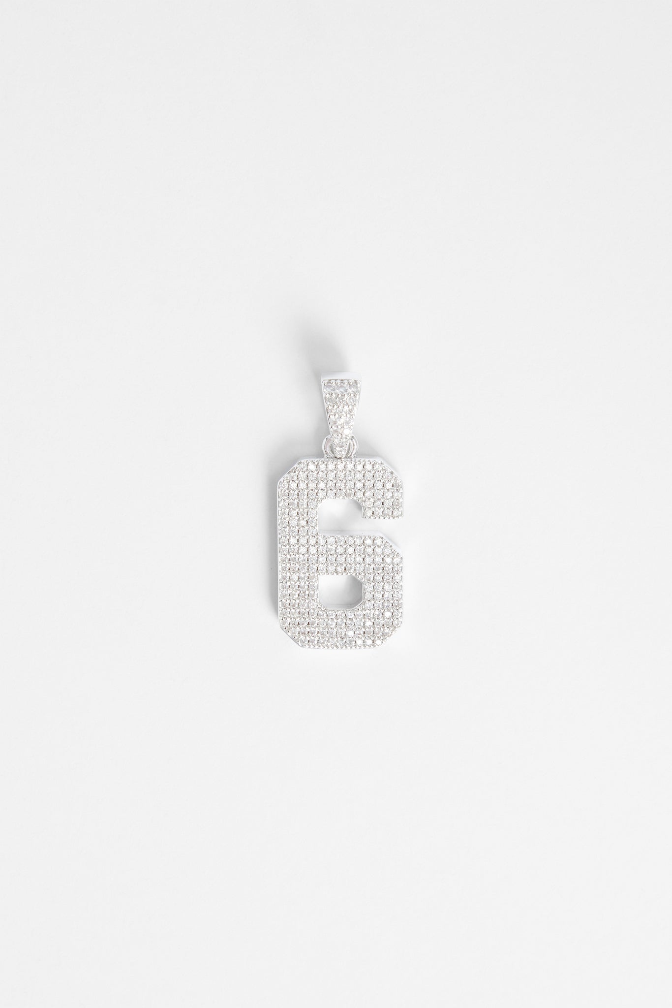 Iced 6 Number Pendant